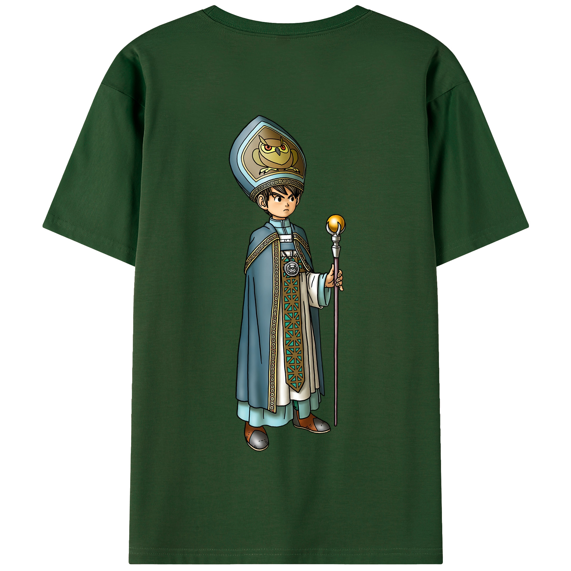 （画像用） ドラゴンクエスト Doragon Kuesuto Dragon Quest 綿100％半袖Tシャツ（背面プリント）